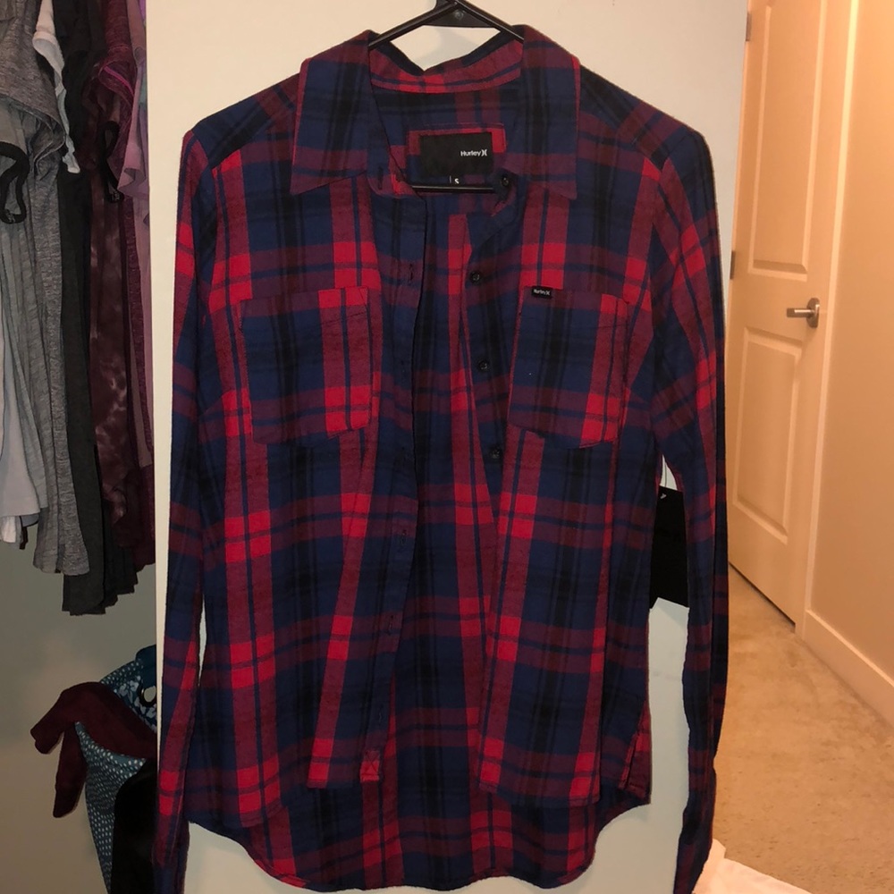 Red/Navy blue Flannel from Hurley! NWT!!